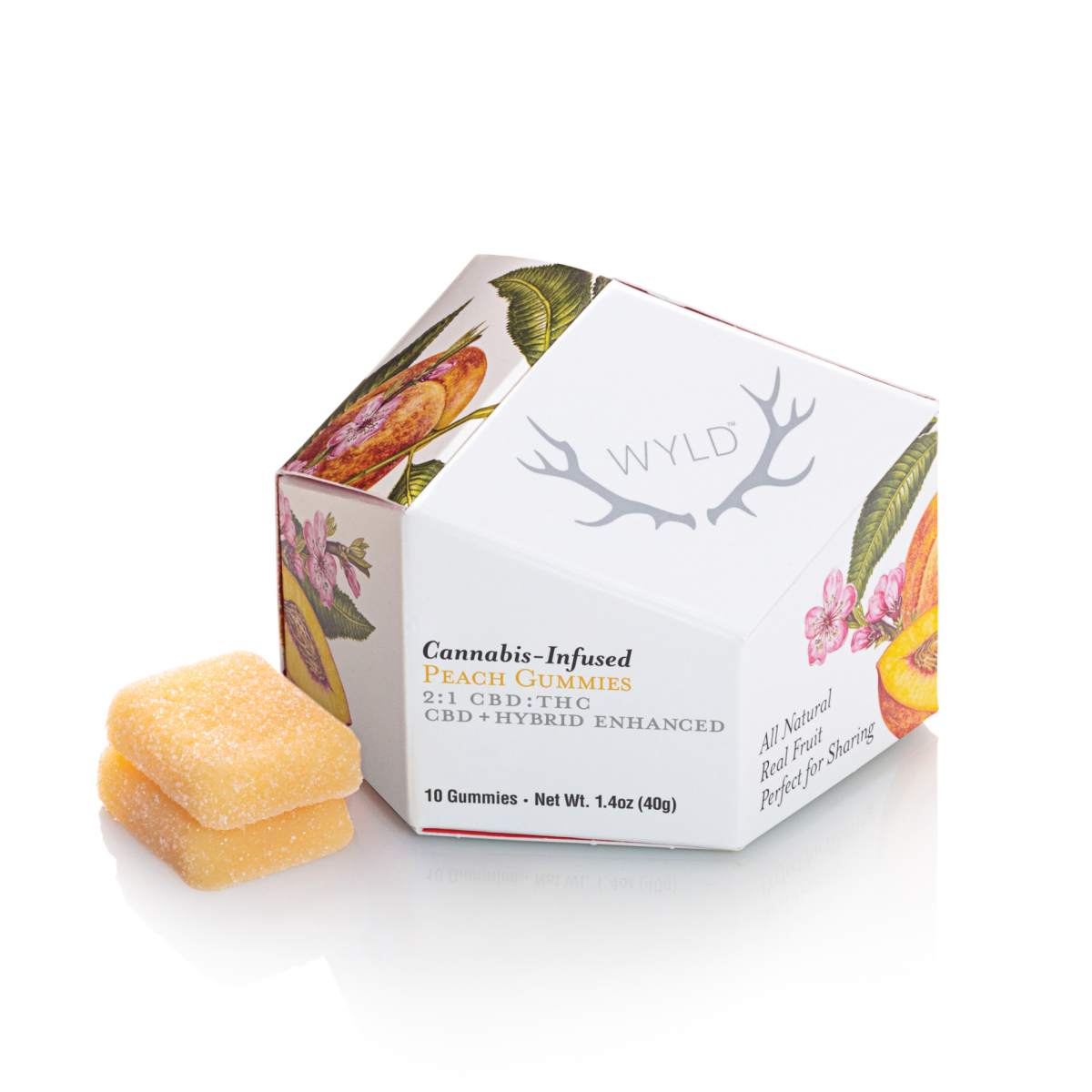 WYLD Pear Gummies. New to edibles? Our Peach 2:1 CBD:THC gummies are made with more CBD than THC, making them a great option for easing into edibles.